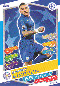 Danny Simpson Leicester City 2016/17 Topps Match Attax CL #LEI03